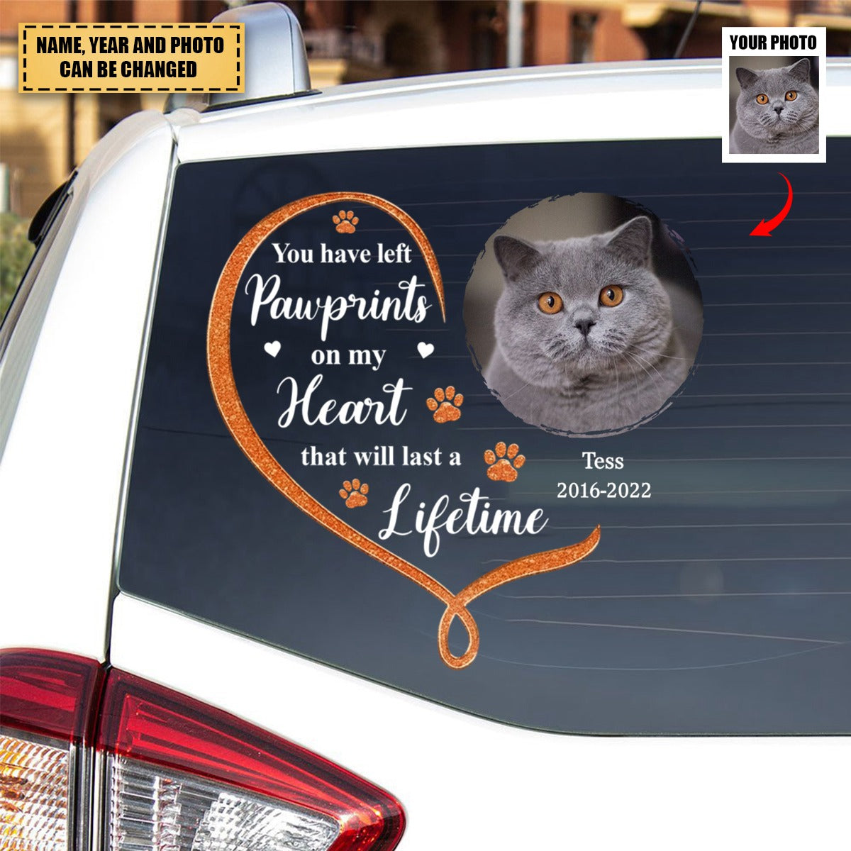 You Have Left Pawprints On Our Hearts That Will Last A Lifetime - Personalized Memorial Decal