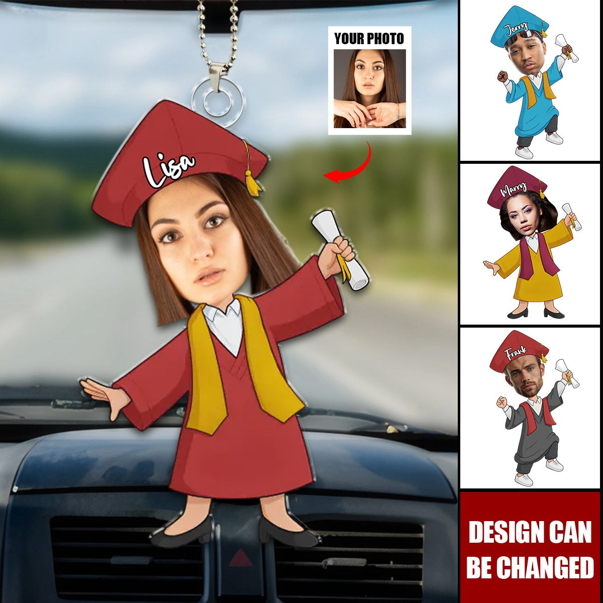 Custom Photo From Late Nights To Bright Futures - Family Personalized Custom Shaped Acrylic Ornament - Graduation Gift For Siblings