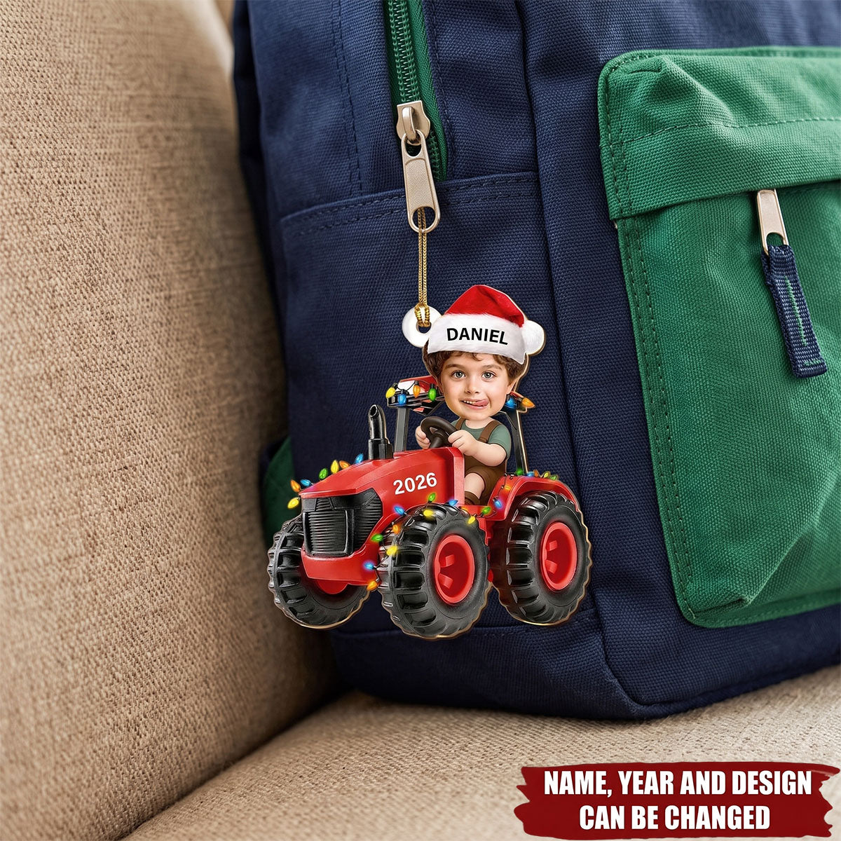 Custom Photo Tractor Farmer - Personalized Acrylic Ornament