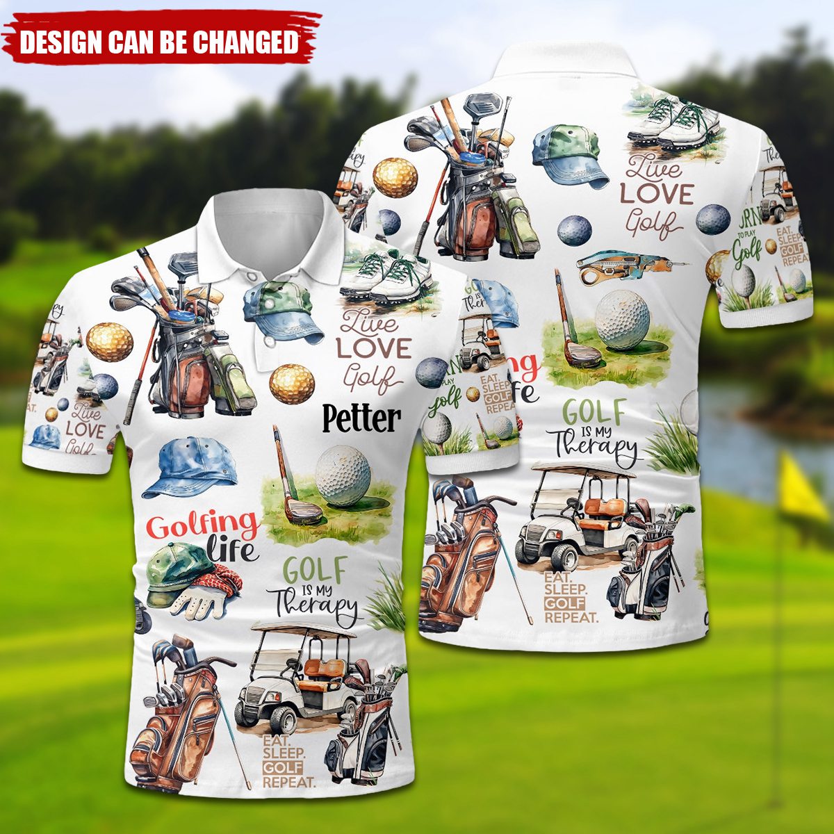 Live Love Golf - Personalized Golf Polo Shirt