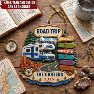 Trending Road Trip Travel Adventure - Personalized Acrylic Ornament - Vacation Gifts For Couple, Family