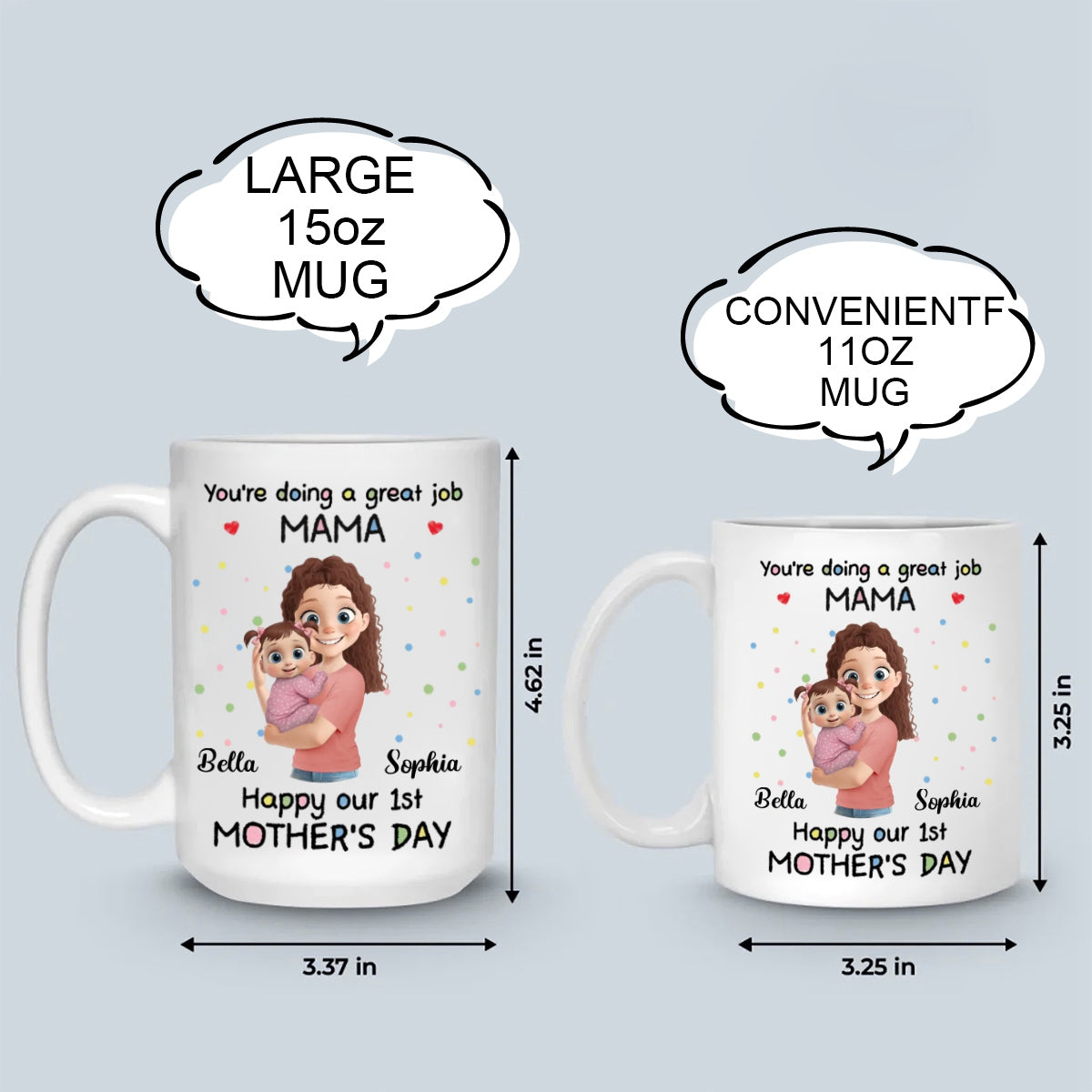 Tiny Arms, Endless Love - Family Personalized Custom Mug - Mother's Day, Baby Shower Gift, Gift For First Mom