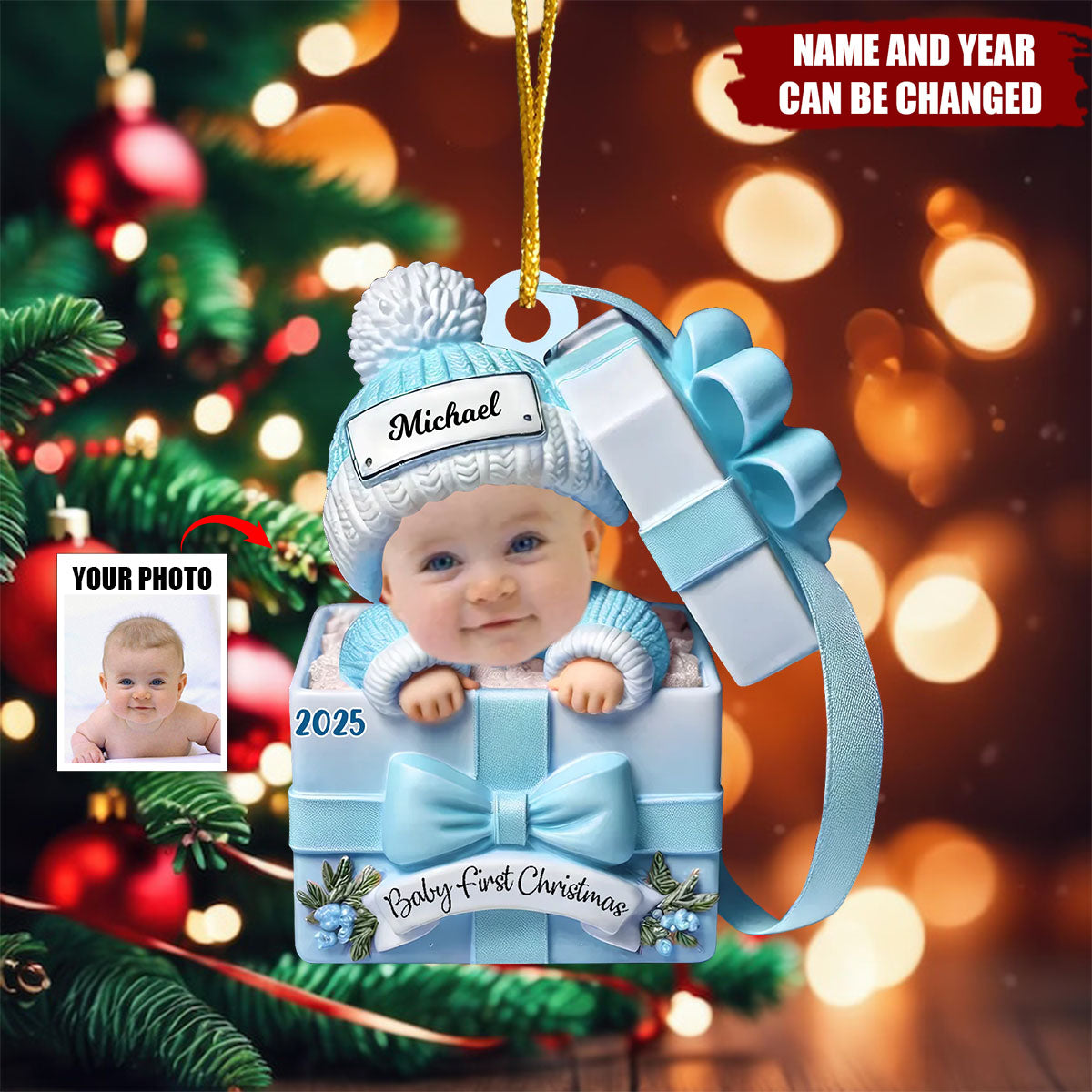 Baby First Christmas - Personalized Acrylic Ornament, Baby Christmas Gift