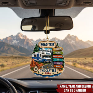 Trending Road Trip Travel Adventure - Personalized Acrylic Ornament - Vacation Gifts For Couple, Family