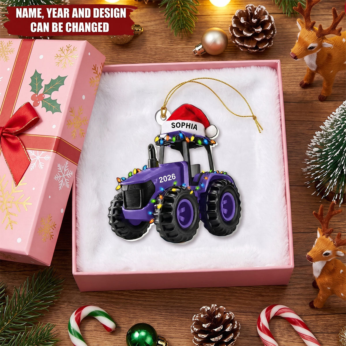 Custom Photo Tractor Farmer - Personalized Acrylic Ornament