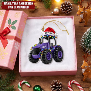 Custom Photo Tractor Farmer - Personalized Acrylic Ornament