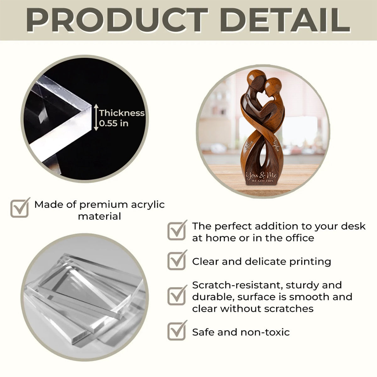 You And Me We Got This - Personalized Couple Custom Shaped Acrylic Plaque