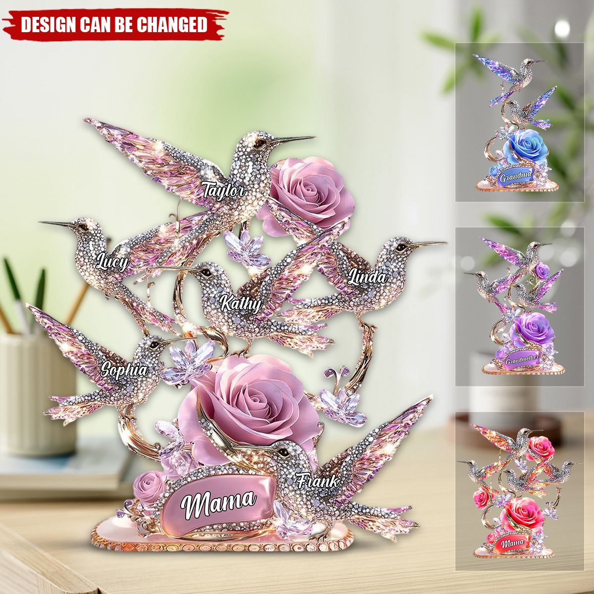 We Love You Gift For Mom, Grandma - Personalized Mother Custom Shaped Acrylic Plaque