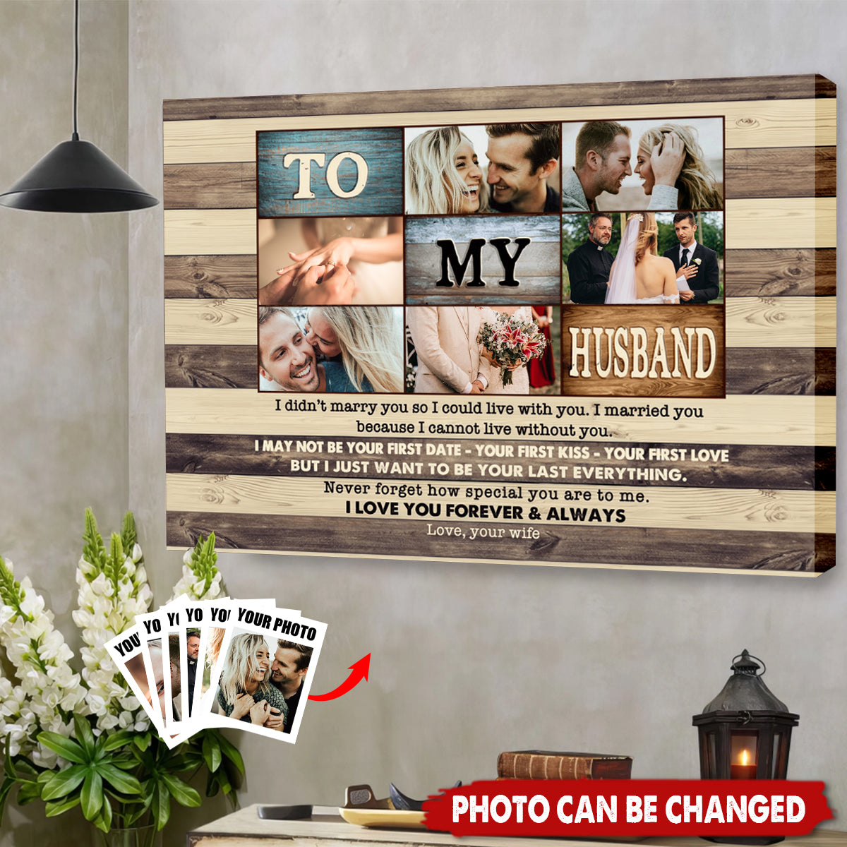 Custom Photo To My Husband - Personalized Canvas Prints,Gift for Husband, Father's Day Gifts