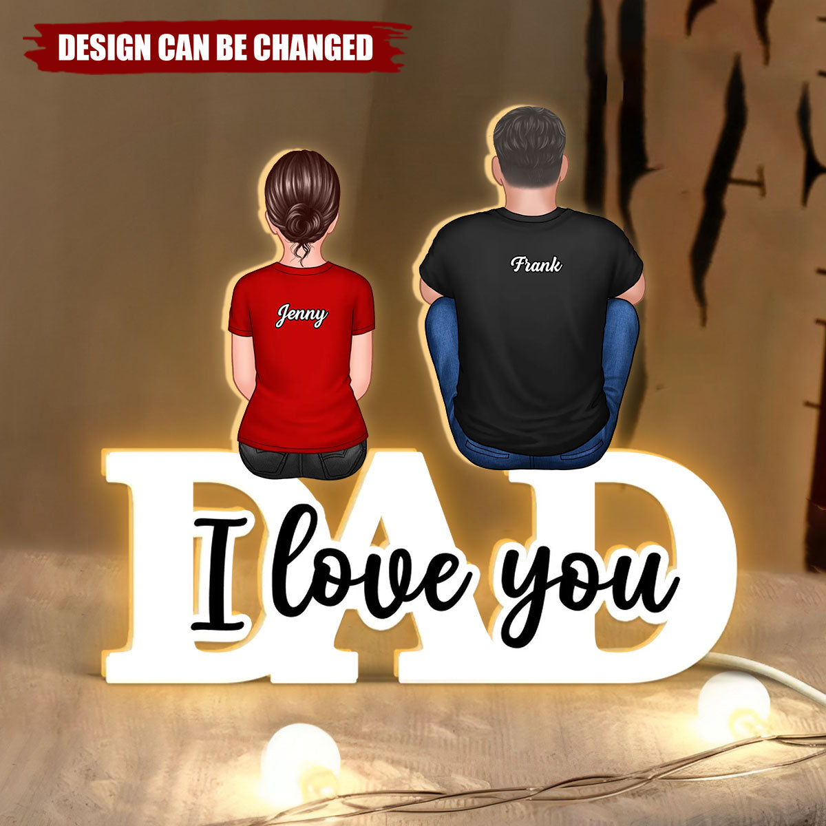 Dad We Love You Personalized Light Box, Gift For Dad