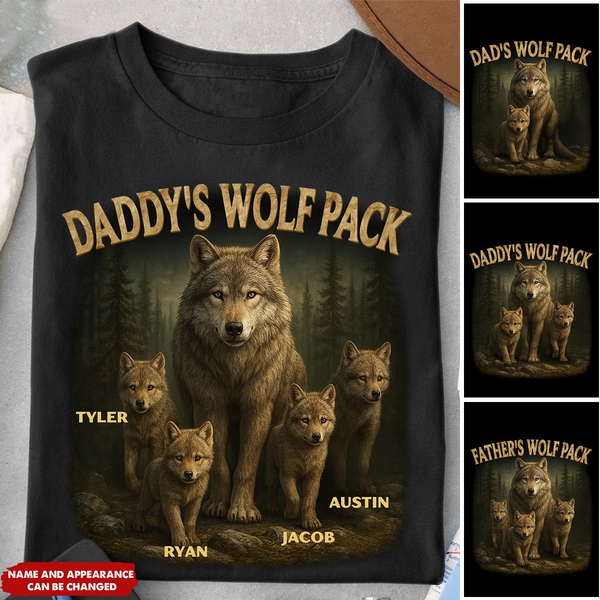 Papa’s Wolf Pack - Personalized Shirt-  Father's Day, Gift For Dad, Grandpa