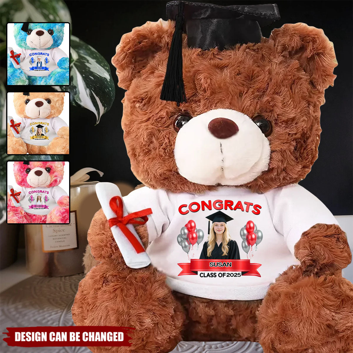 Custom Photo Congrats,Family Personalized Custom Graduation Teddy Bear Plush - Graduation Gift For Brothers, Sisters