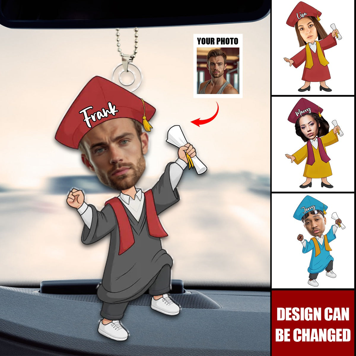 Custom Photo From Late Nights To Bright Futures - Family Personalized Custom Shaped Acrylic Ornament - Graduation Gift For Siblings