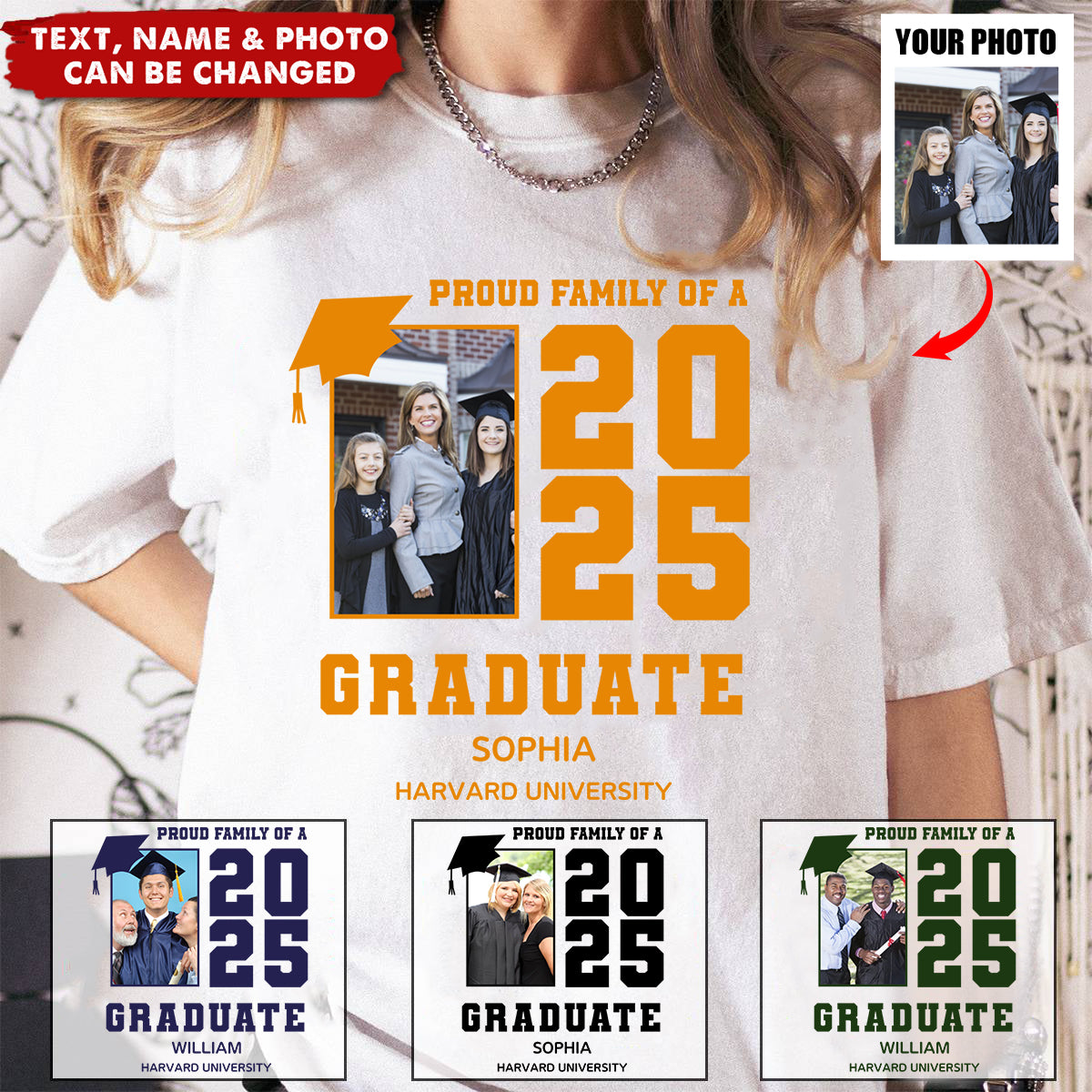 Custom Photo Proud Family Graduation- Personalized Family Shirt - Gift For Graduation