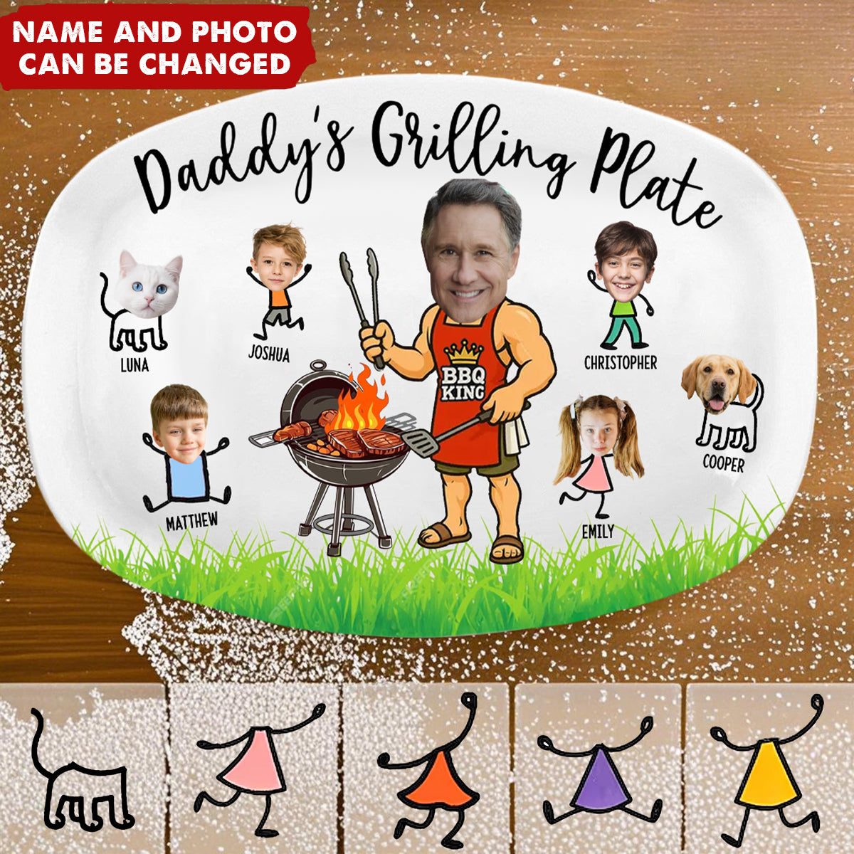 Dad’s Grilling Plate - Personalized Platter - Gift For Dad
