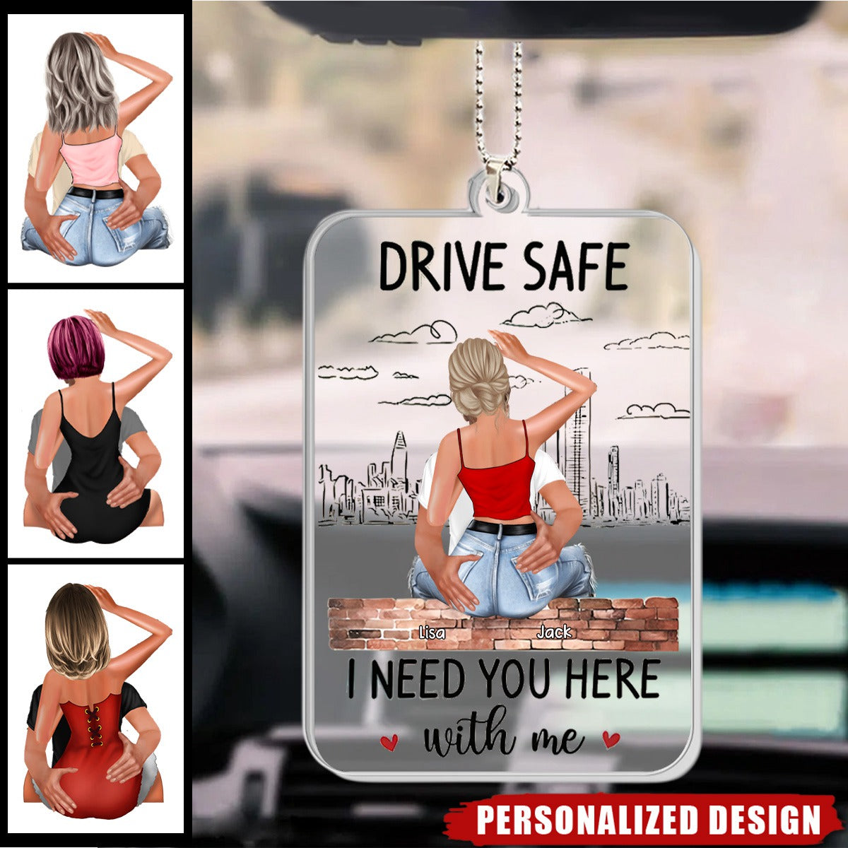 Gift For Couple Husband Drive Safe Acrylic Car Ornament