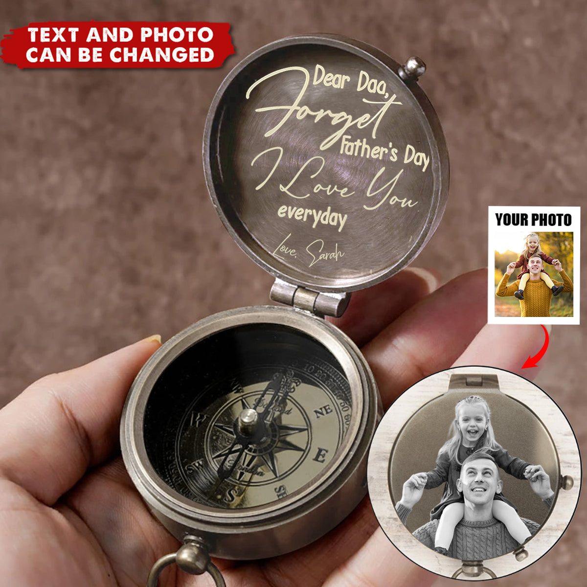 Forget Father's Day We Love You Every Day - Personalized Father Compass