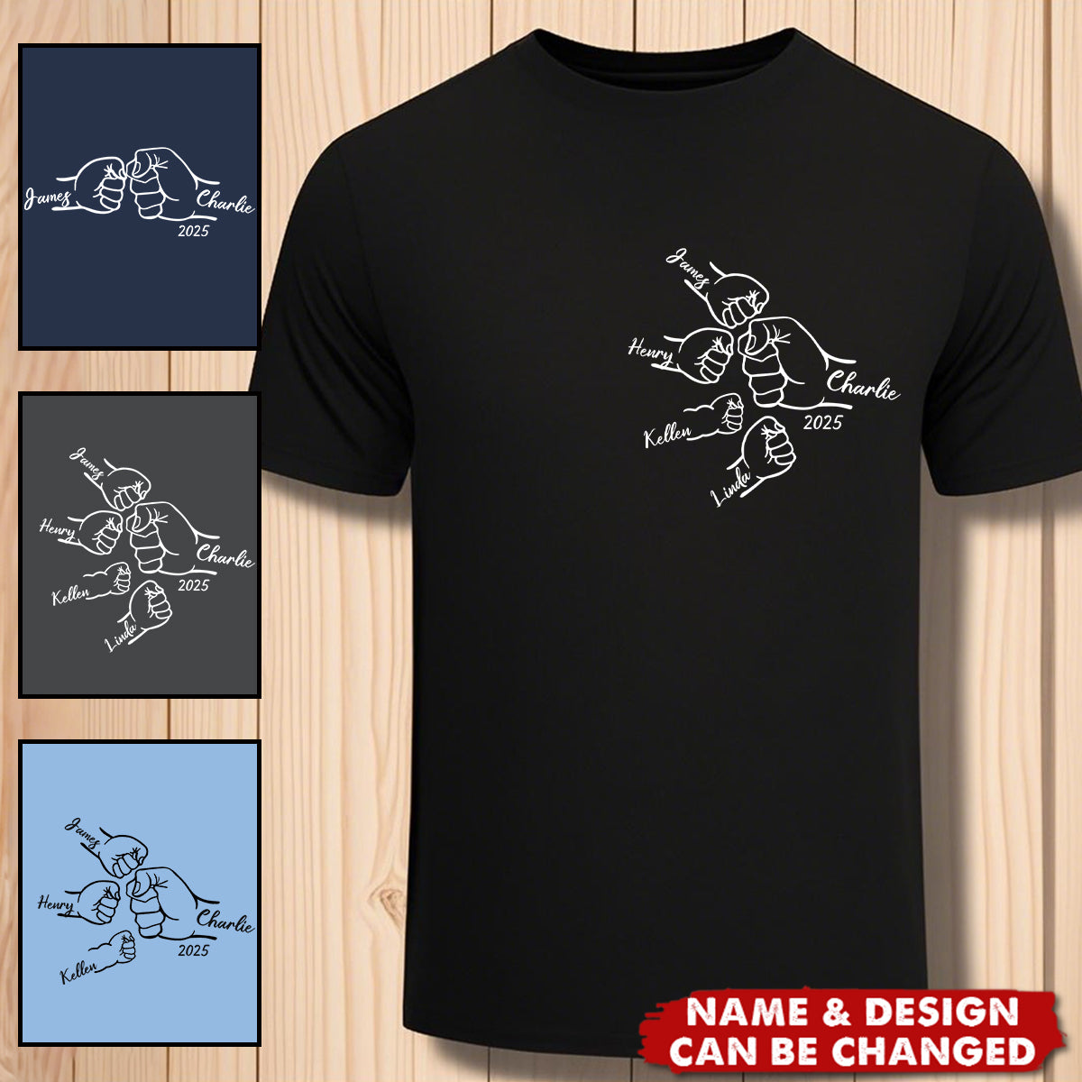 Personalised T-shirt - Father's Day Gift - 1st Fathers day - Matching Children's names Choice of colours