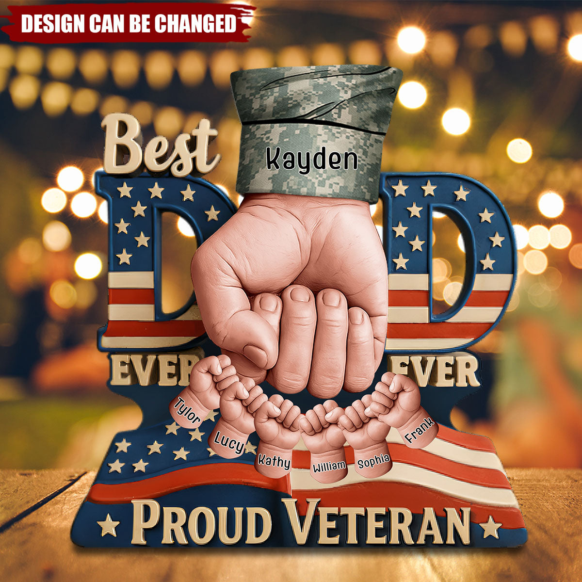 Proud Veteran Dad Acrylic Plaque - Personalized Gifts For Father