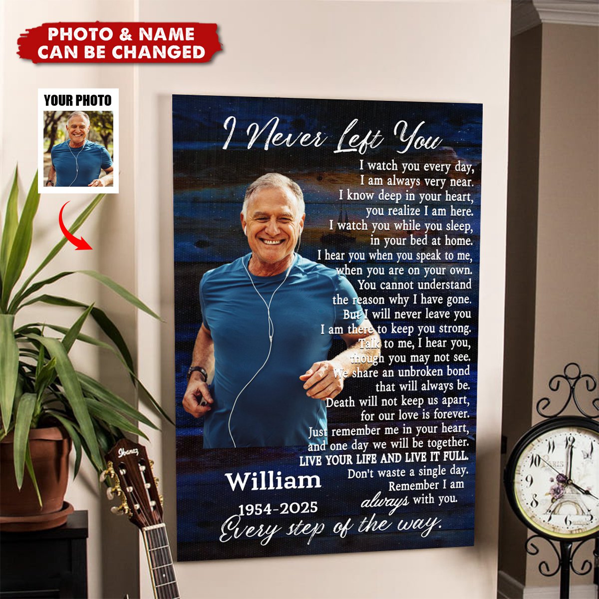 Memorial Personalized Canvas Prints - Custom Photo & Text - Memorial Gifts, I Never Left You
