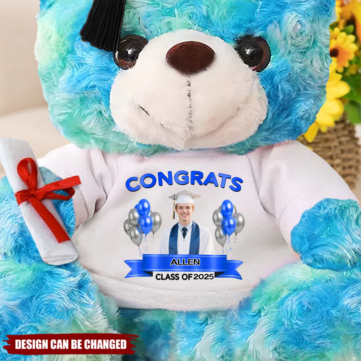 Custom Photo Congrats,Family Personalized Custom Graduation Teddy Bear Plush - Graduation Gift For Brothers, Sisters