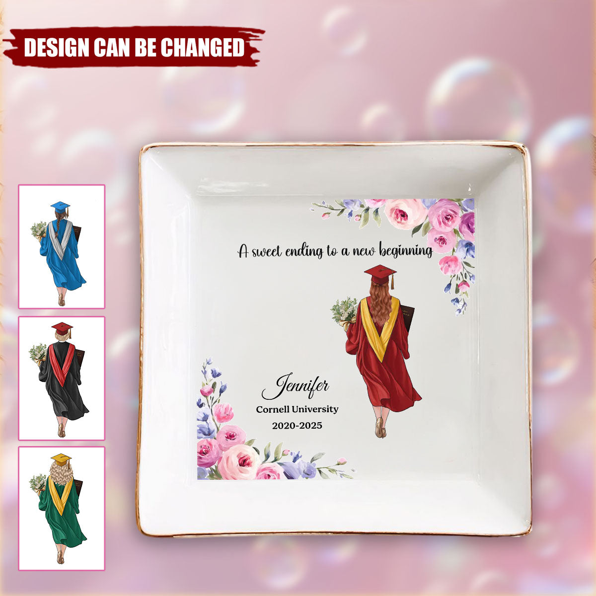 Graduate With Pride - Family Personalized Custom Full-Print Jewelry Dish - Graduation Gift For Family Members, Siblings