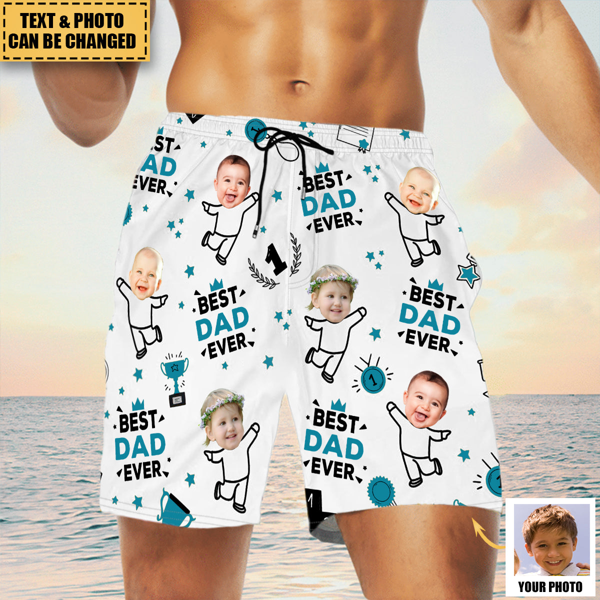 Custom Photo Kids Dancing - Personalized Unisex Beach Shorts