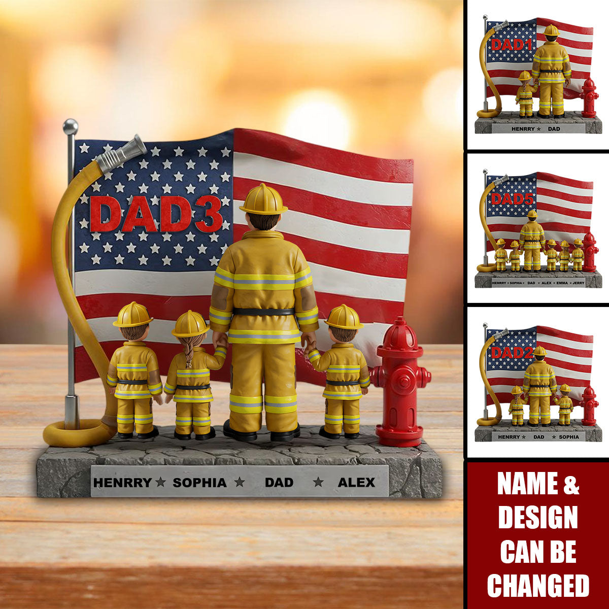 Firefighter Dad - Personalized Firefighter Custom Shaped Acrylic Plaque