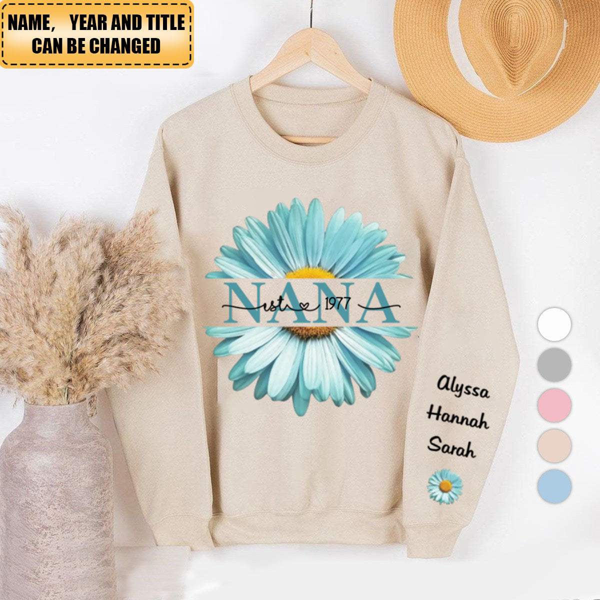 A Love That Blossoms - Family Personalized Custom Unisex Sweatshirt - Mother's Day, Gift For Mom, Grandma
