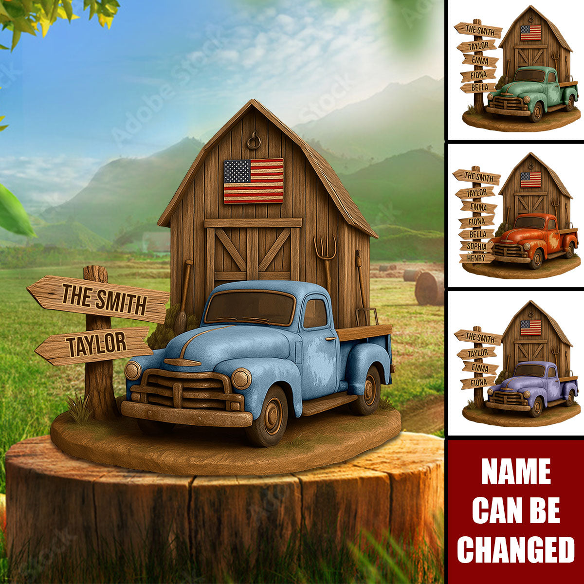 Farm Barn Family Acrylic Plaque - Personalized Gifts For Family