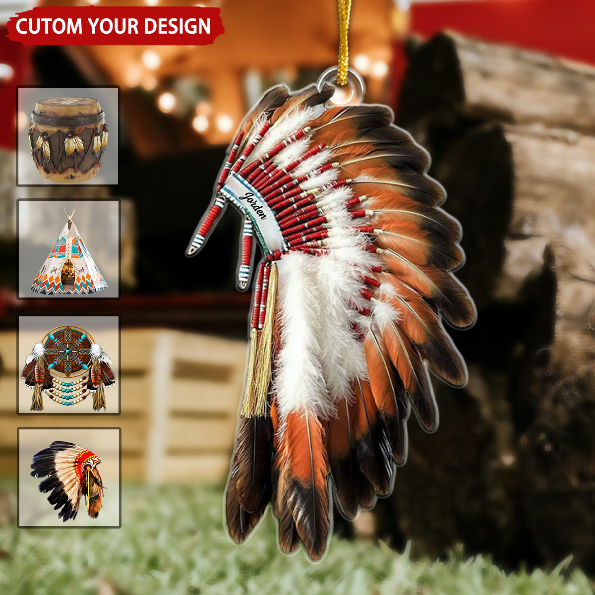 Native American Cultural Personalized Christmas Ornament