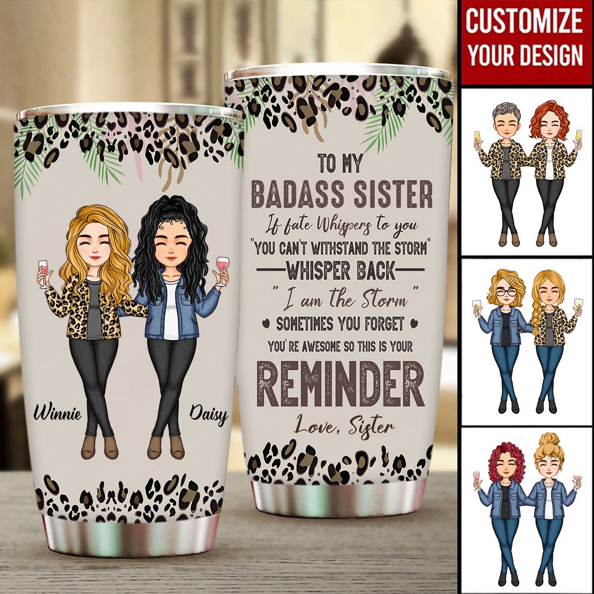 Whisper Back I Am The Storm Personalized Tumbler Cup