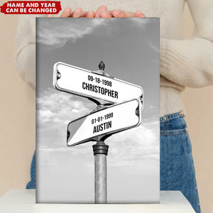 Crossroad of Love Custom Children Names - Personalized Canvas Prints
