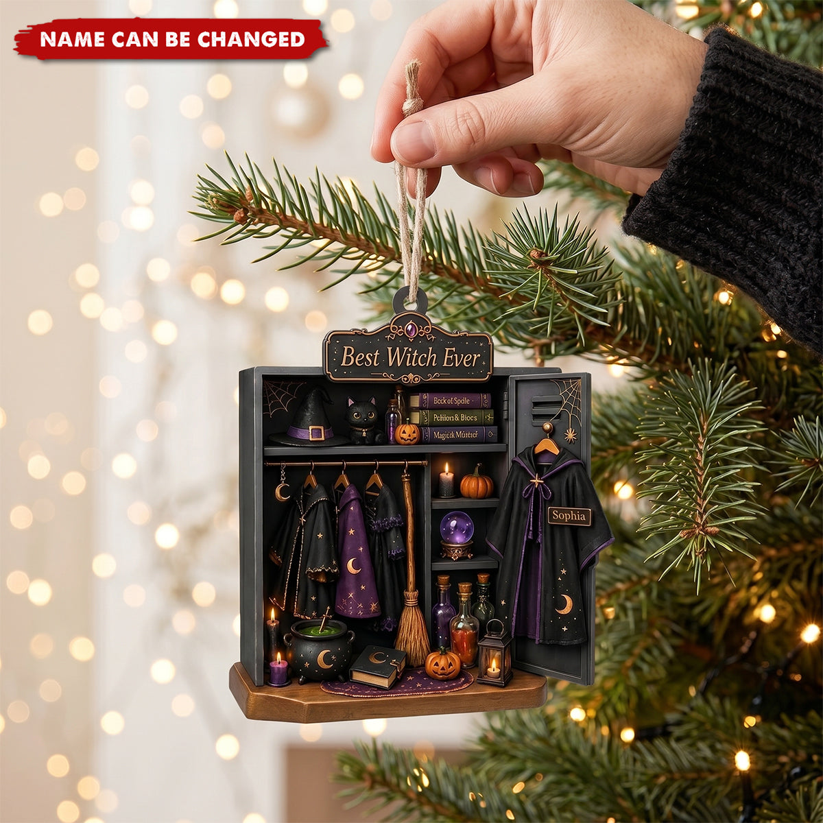 Best Witch Ever, Personalized Custom Wood Ornament, Gift For Witch Lovers