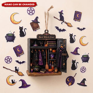 Best Witch Ever, Personalized Custom Wood Ornament, Gift For Witch Lovers