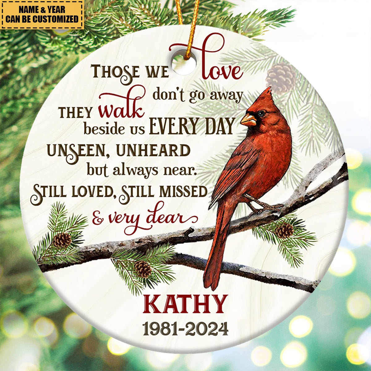 Loss Of Loved Ones Memorial Personalized Ornament Sympathy Gift