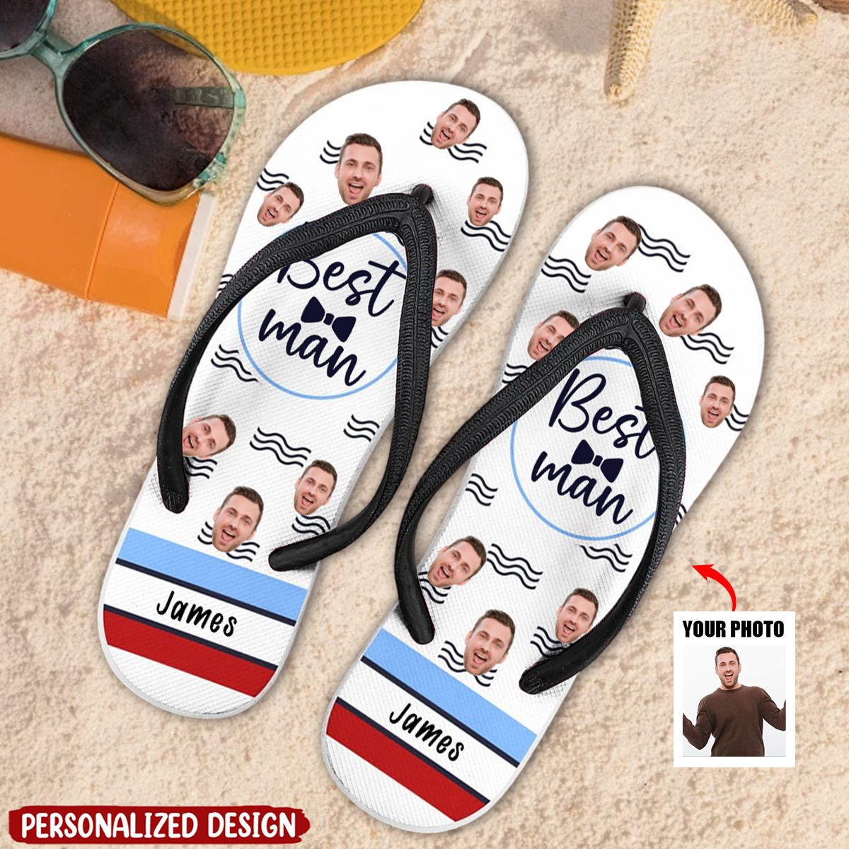 Custom Photo Bride Maids Squad - Personalized Photo Flip Flops