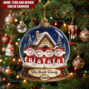 Custom Snowman Acrylic Ornament - Personalized Christmas Birthday Gifts For Mom, Dad, Brother, Sister