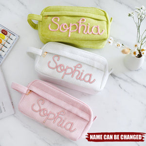 Personalized Pencil Case, Back To School Gift, Custom Name Corduroy Pencil Bag , Gift For Kids