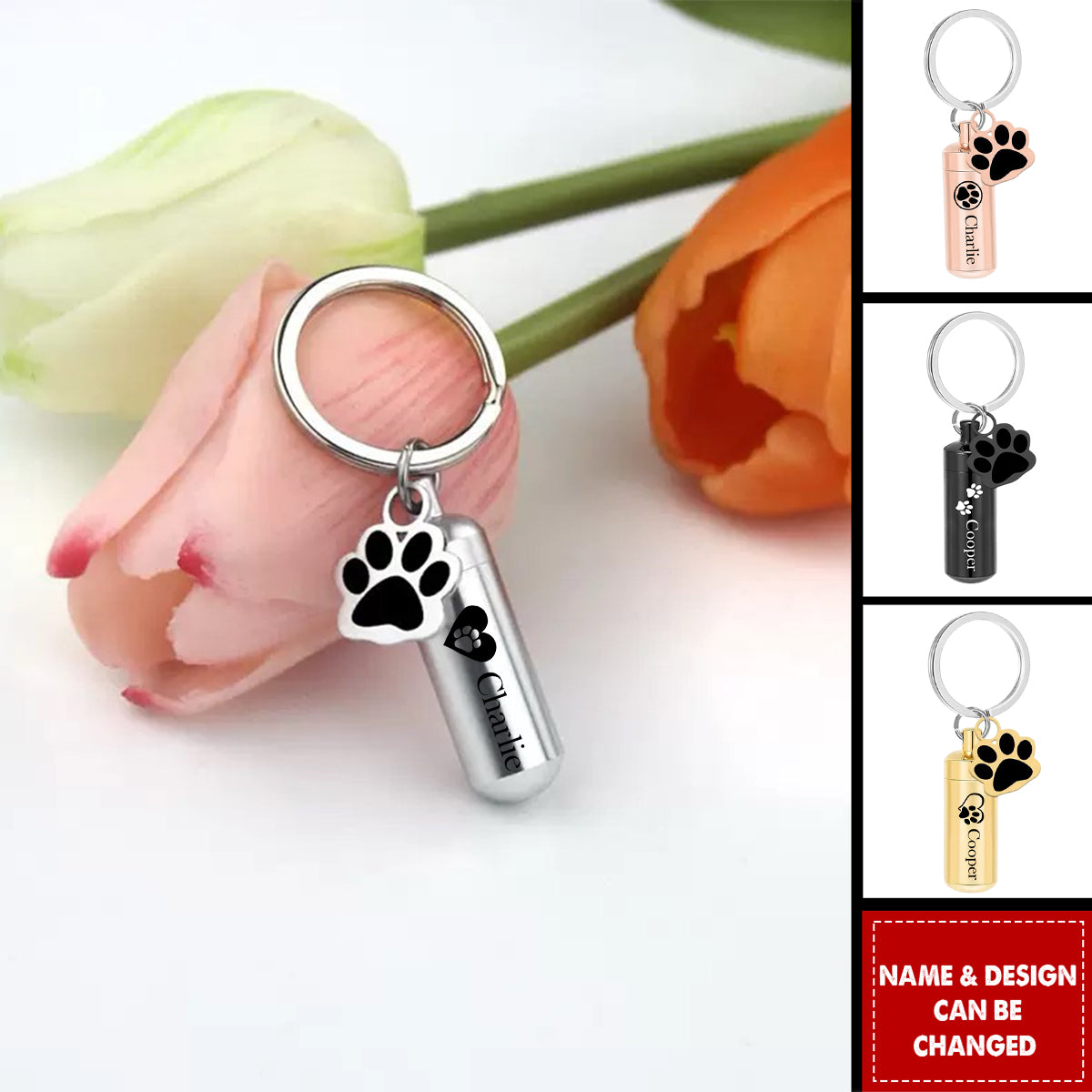 Personalized Dog Ashes Keepsake, Pet Urns Keychain for Dogs