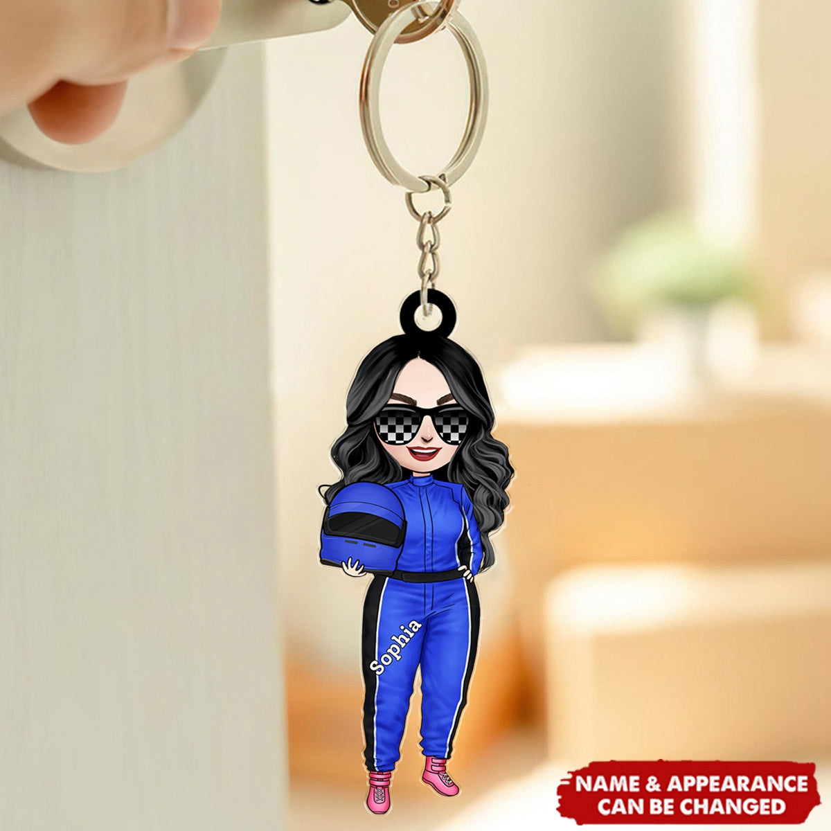 Personalized Keychain Track Racing Mom - I'm A Mom Of A Track Racer - Racing Girl