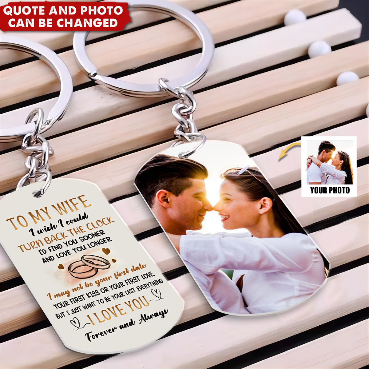 Personalized To My Husband Or Wife 2 Side Keychain