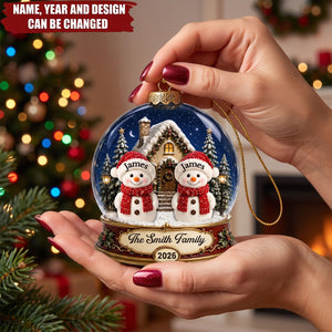 Custom Snowman Acrylic Ornament - Personalized Christmas Birthday Gifts For Mom, Dad, Brother, Sister