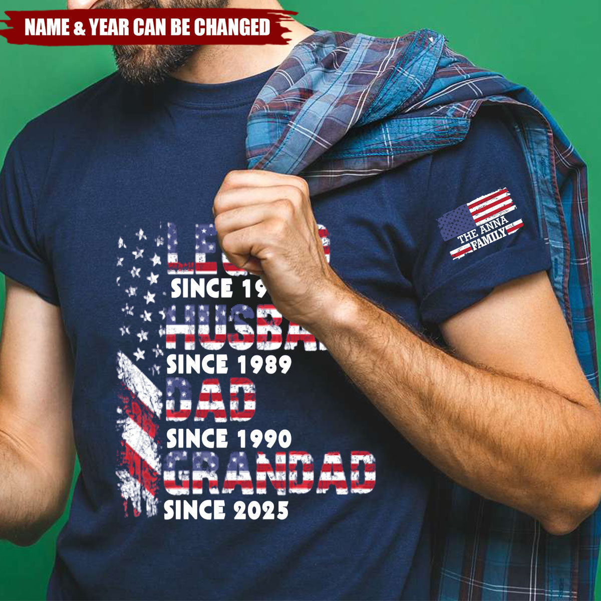 Personalized Legend Husband Dad Papa Since Flag Shirt