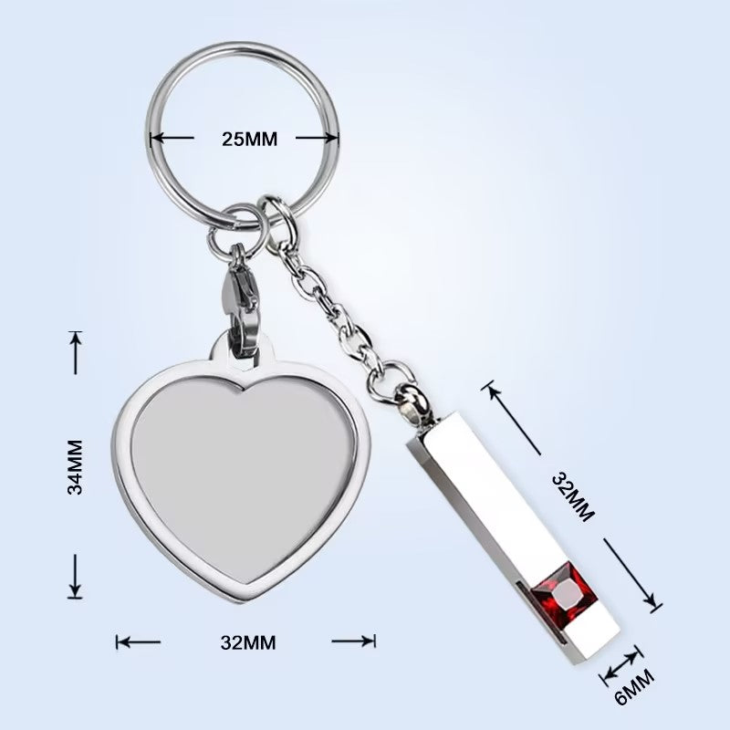 Memorial Custom Heart Shaped Photo Birthstone Personalized Urn Keychain
