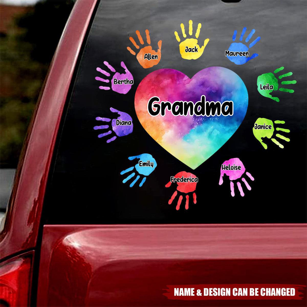 Grandma Colorful Hands - Personalized Decal, Gift For Family, Grandma/ Mommy Gift