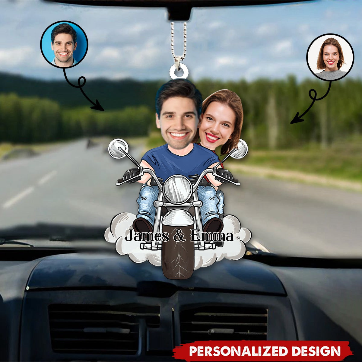 Biker Gift For Husband, Wife, Boyfriend, Girlfriend - Personalized Ornament