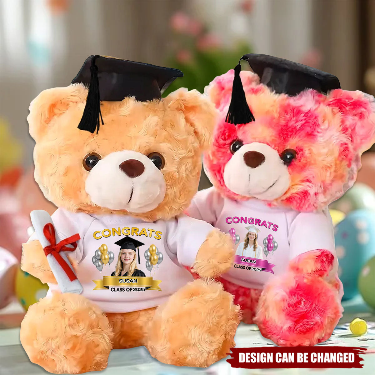 Custom Photo Congrats,Family Personalized Custom Graduation Teddy Bear Plush - Graduation Gift For Brothers, Sisters