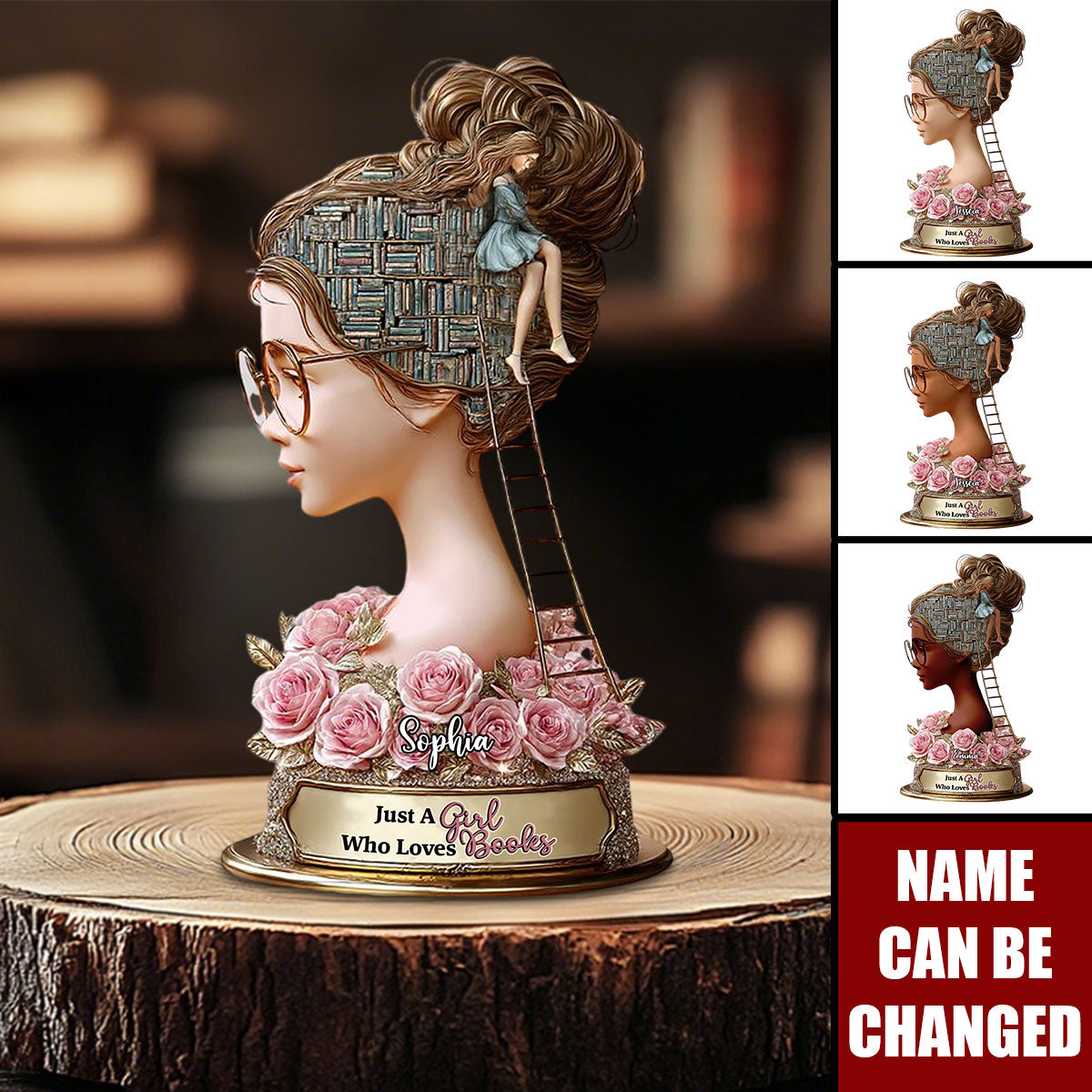 Just A Girl Who Loves Book - Personalized Book Custom Shaped Acrylic Plaque