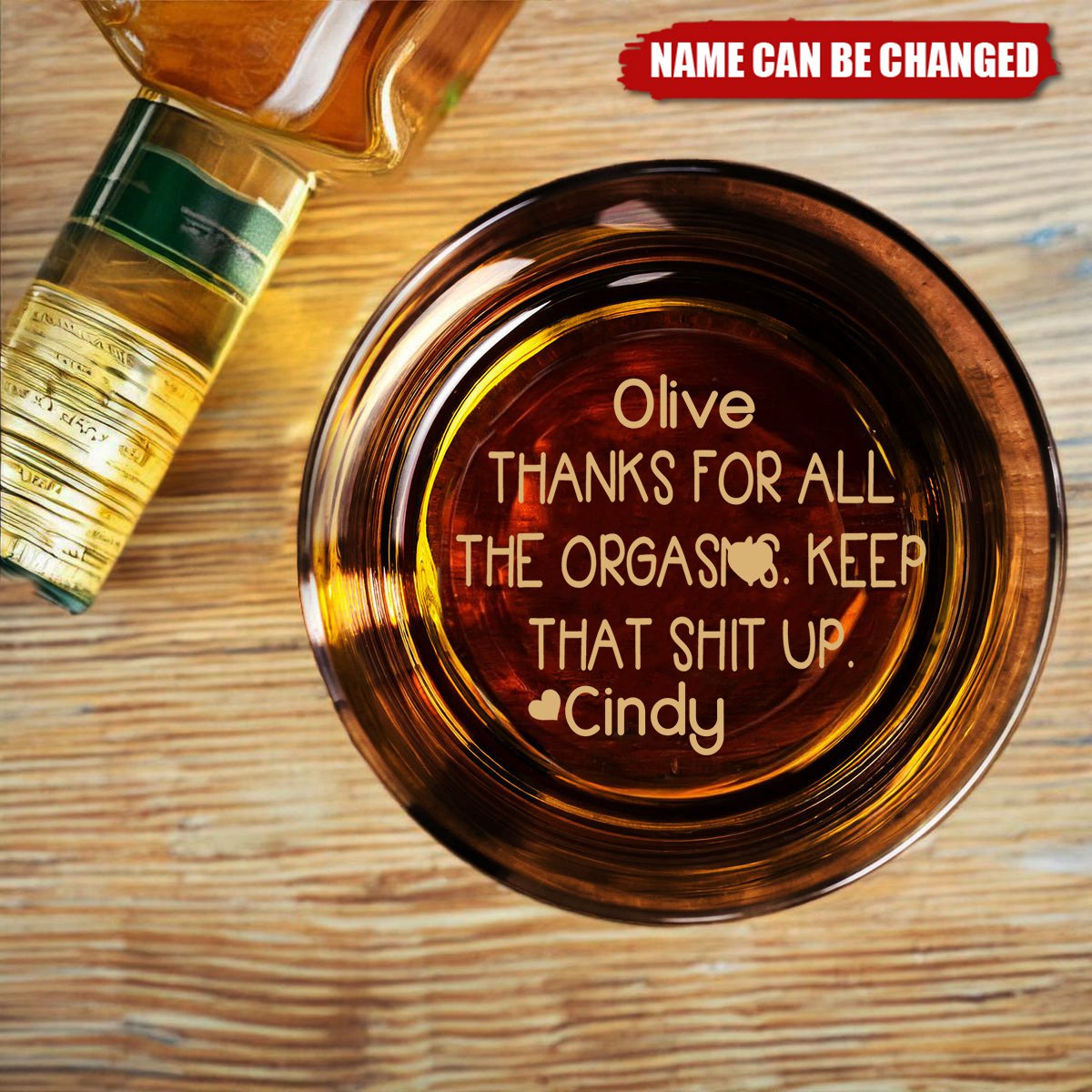 Thanks For All The Orgas** Anniversary Gift For Him - Personalized Engraved Whiskey Glass
